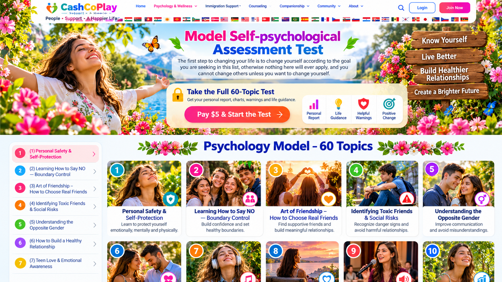Psychology, life, growth, family and natural flowers